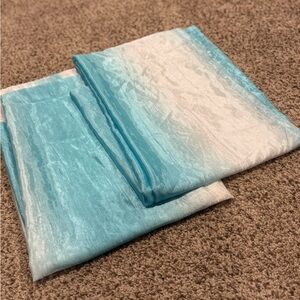 Blue and White Sheer Fabric